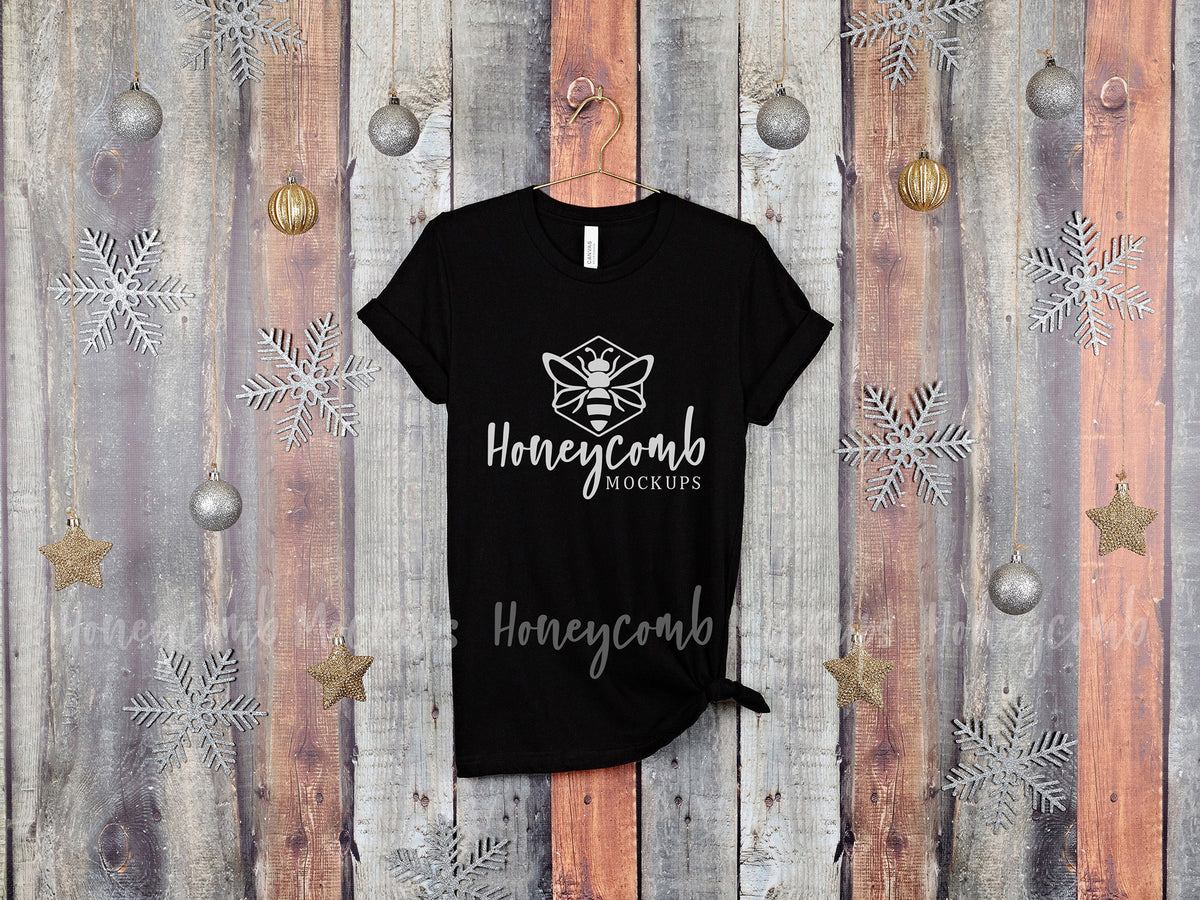 Bella Canvas 3001 T-Shirt | Black| Christmas | Hanging | SKU2141
