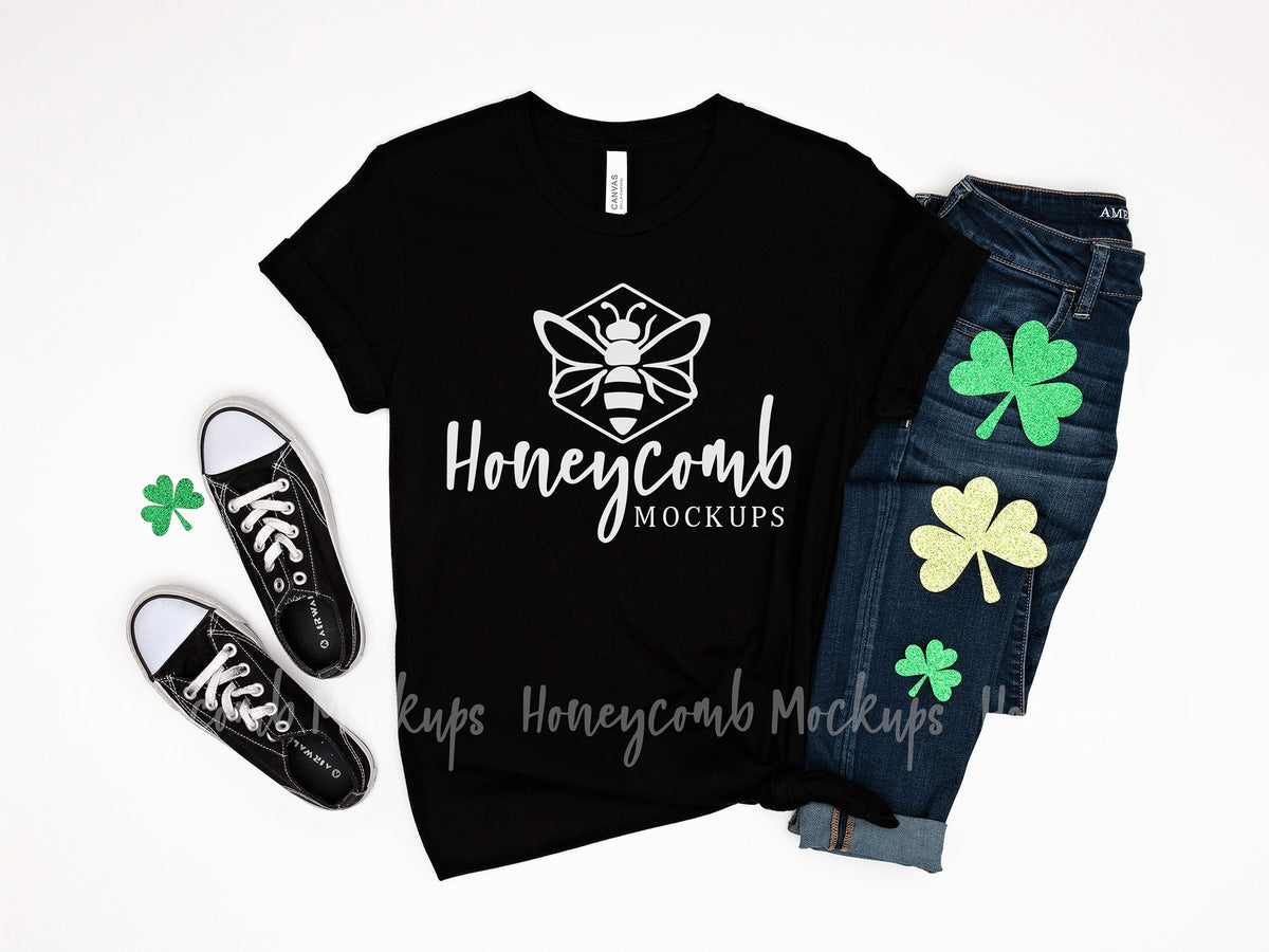 Bella Canvas 3001 T-Shirt | Black | St Patricks Day | SKU2057