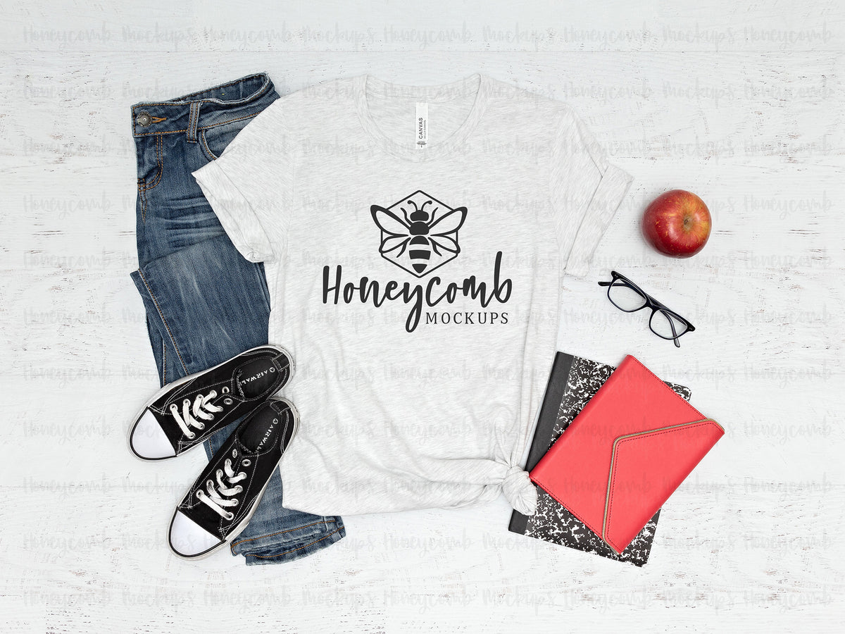 Bella Canvas 3001 T-Shirt | Ash | Teacher | SKU1235