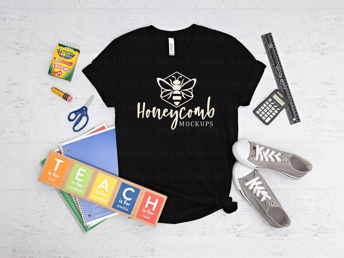 Bella Canvas 3001 T-Shirt | Black | Teacher | SKU1243