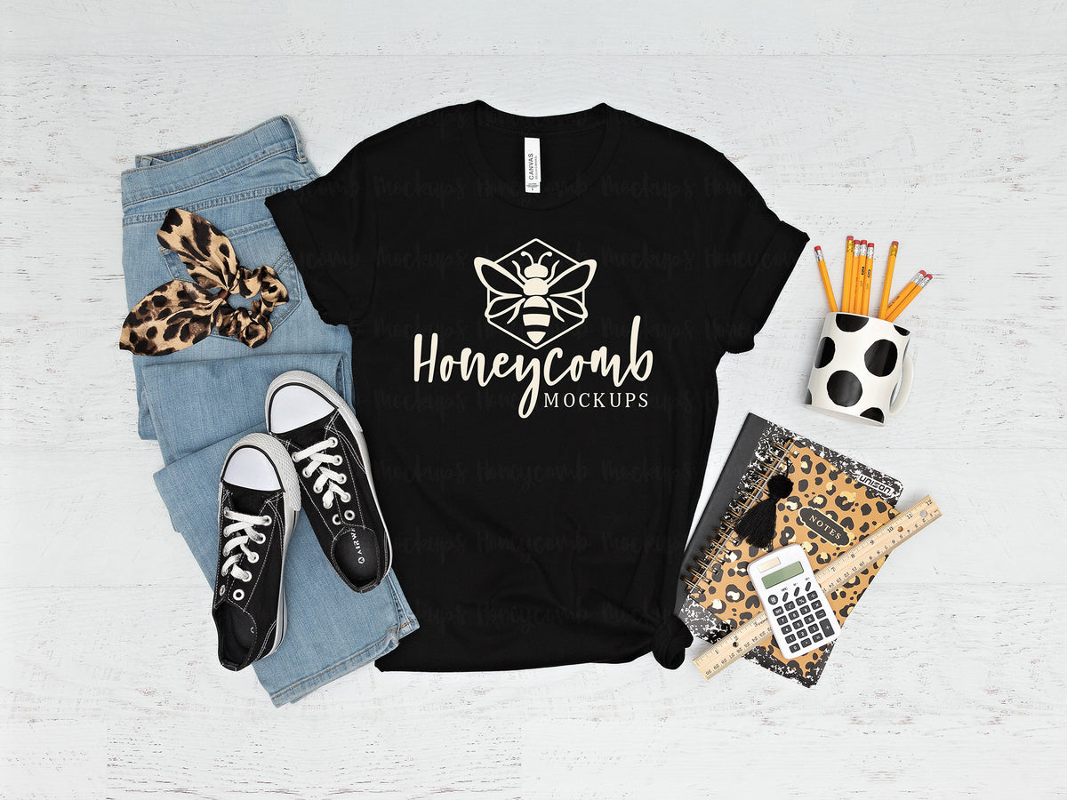 Bella Canvas 3001 T-Shirt | Black | Teacher | SKU1244