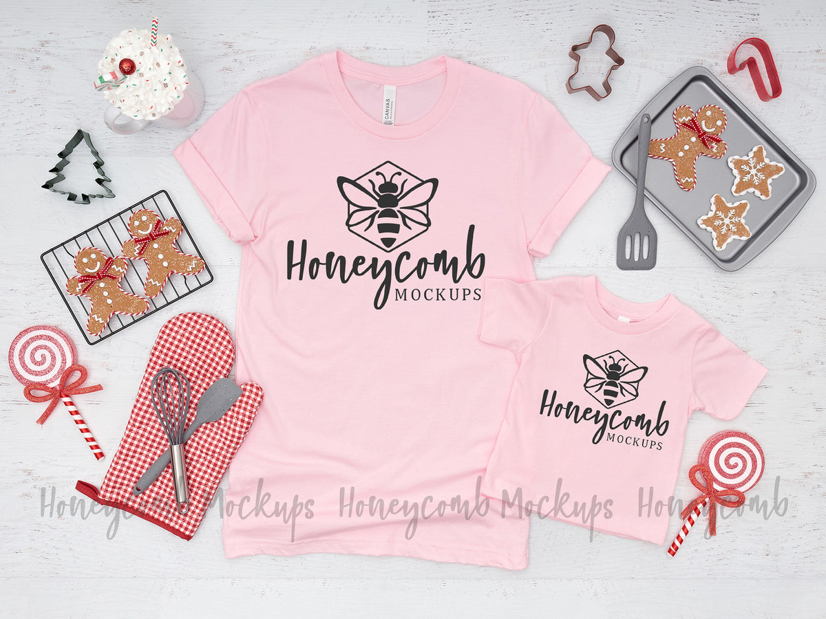 Bella Canvas 3001 and 3001B | Pink | Christmas | Mommy and Me |  Cookie Crew | SKU1516