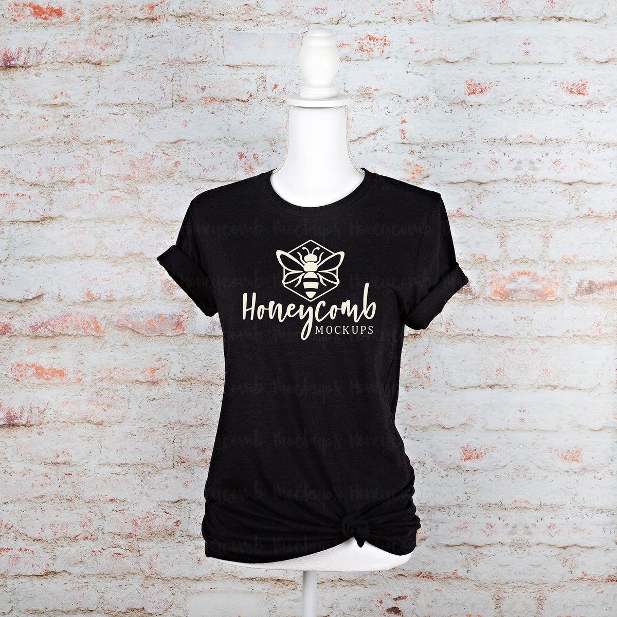 Bella Canvas 3001 T-Shirt | Heather Black | Mannequin | SKU1354