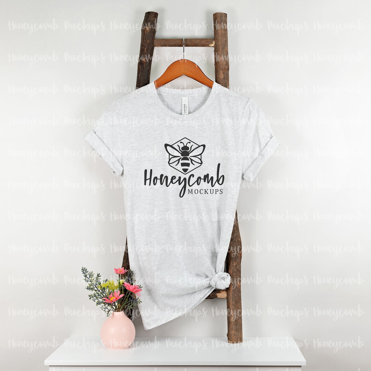 Bella Canvas 3001 T-Shirt | Ash | Hanging | SKU1317