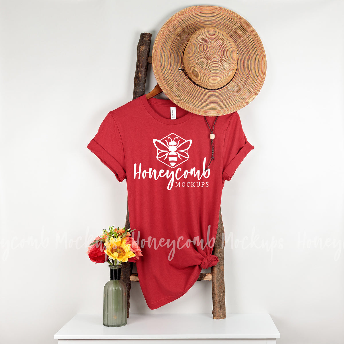 Bella Canvas 3001 T-Shirt | Canvas Red | Hanging | SKU1282