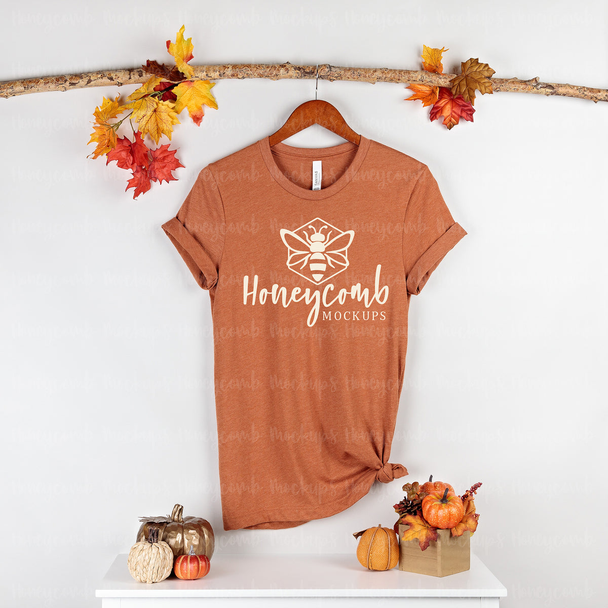 Bella Canvas 3001 T-Shirt | Heather Autumn | Fall | Hanging | SKU1471