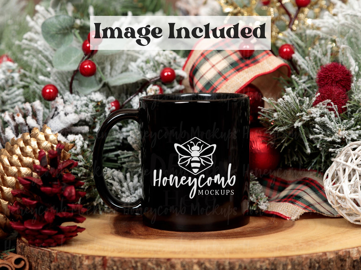 11 Ounce Mug | Black | Christmas | Video Mockups | SKU2620