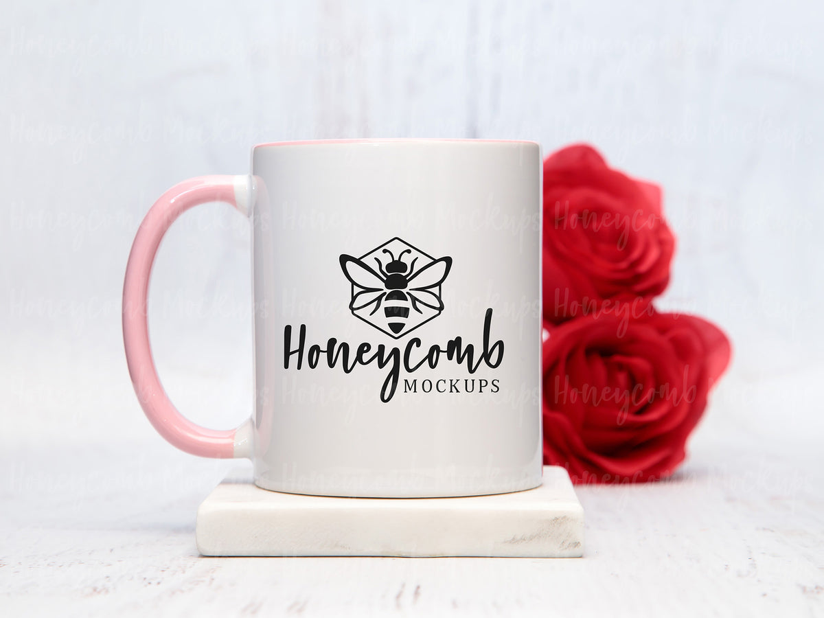 11 Ounce Accent Mug | White/Pink | Valentines | SKU2690