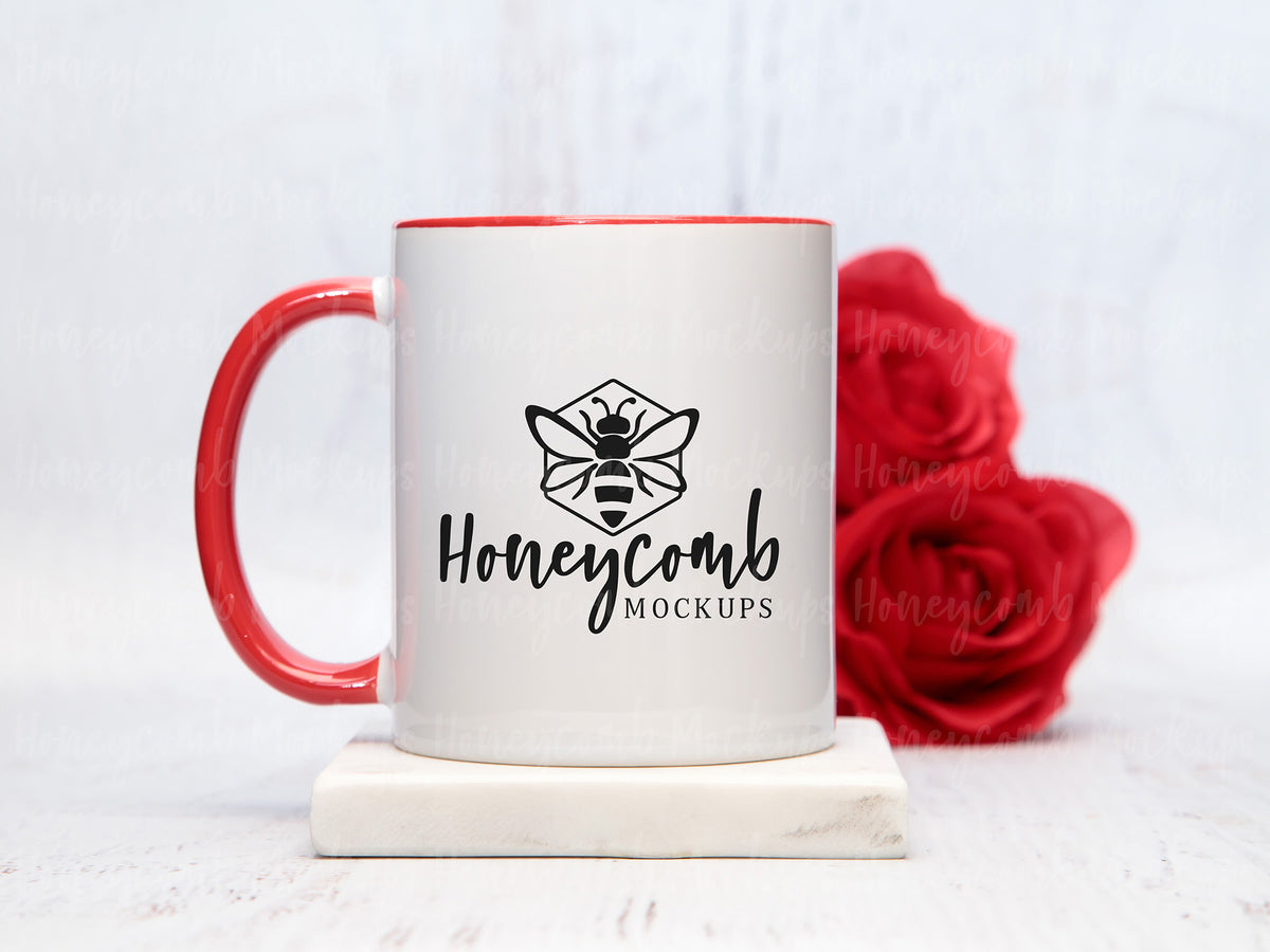 11 Ounce Accent Mug | White/Red | Valentines | SKU2691