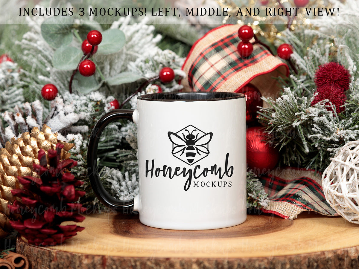 11 Ounce Accent Mug | White/Black | Christmas | SKU2551