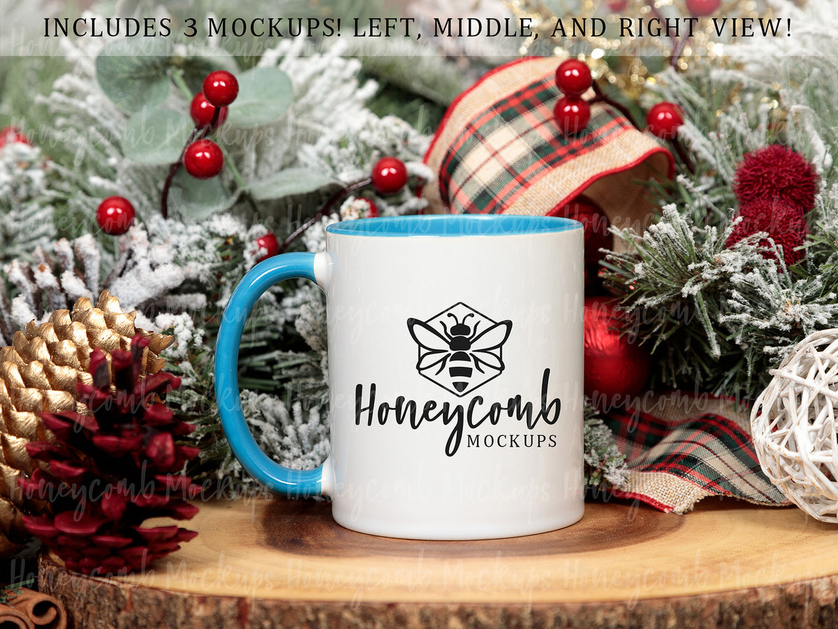 11 Ounce Accent Mug | White/Blue | Christmas | SKU2552