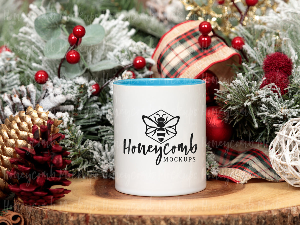 11 Ounce Accent Mug | White/Blue | Christmas | SKU2552