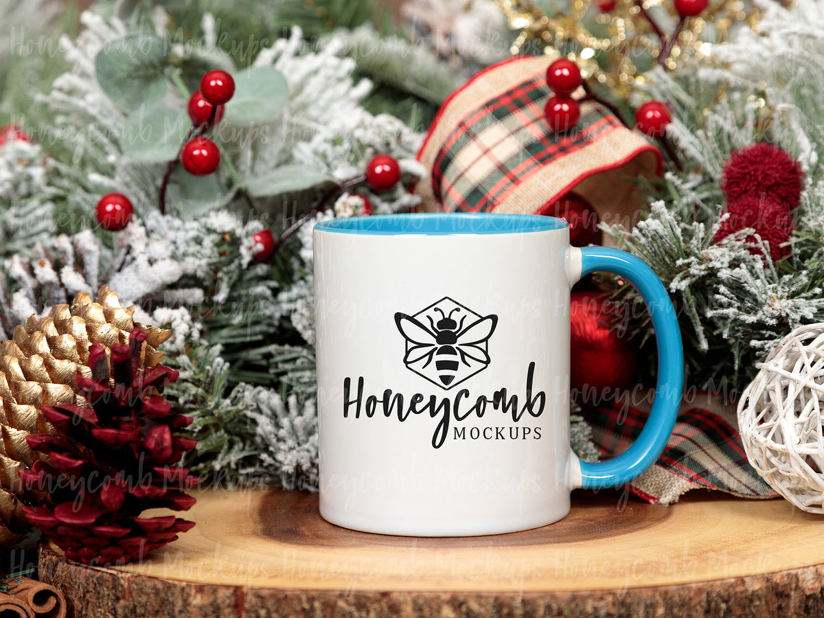 11 Ounce Accent Mug | White/Blue | Christmas | SKU2552