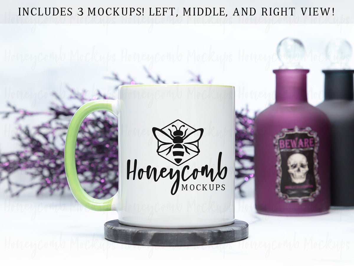 11 Ounce Accent Mug | White/Green | Halloween | SKU2518