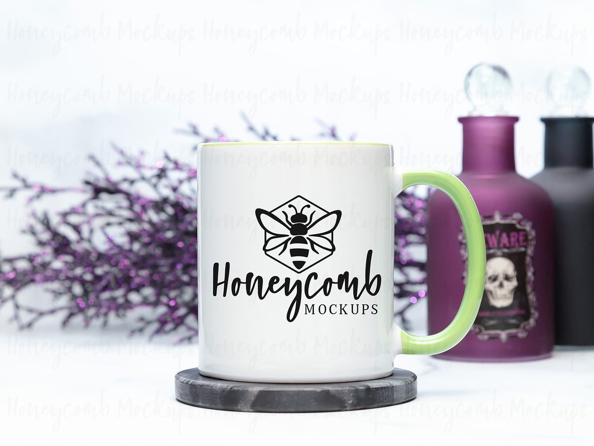 11 Ounce Accent Mug | White/Green | Halloween | SKU2518