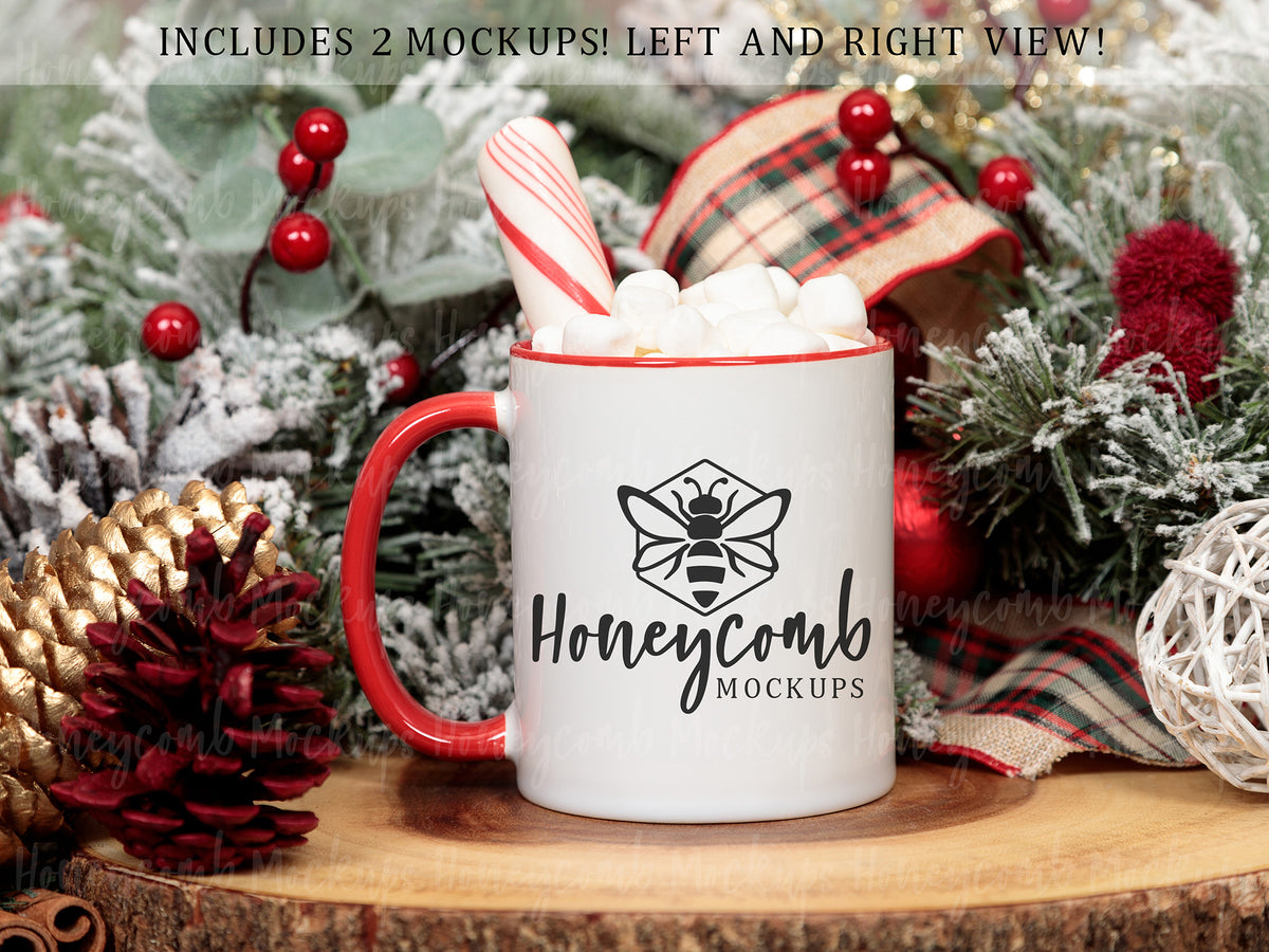 11 Ounce Accent Mug | White/Red | Christmas | SKU2569