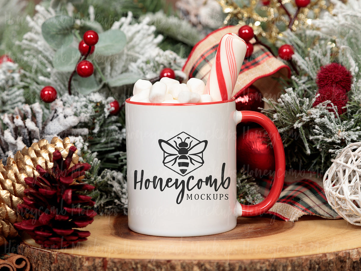 11 Ounce Accent Mug | White/Red | Christmas | SKU2569