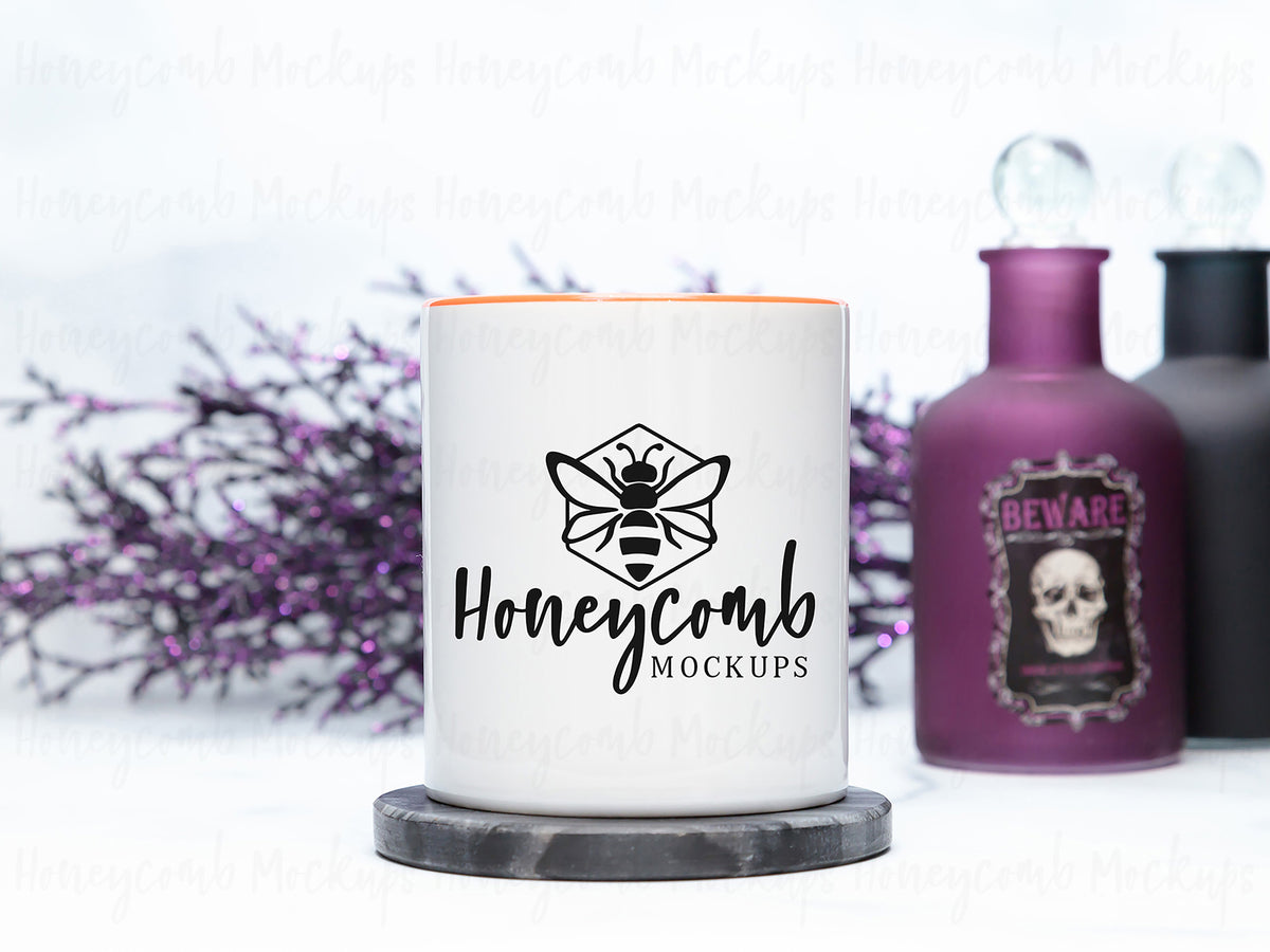 11 Ounce Accent Mug | White/Orange | Halloween | SKU2519