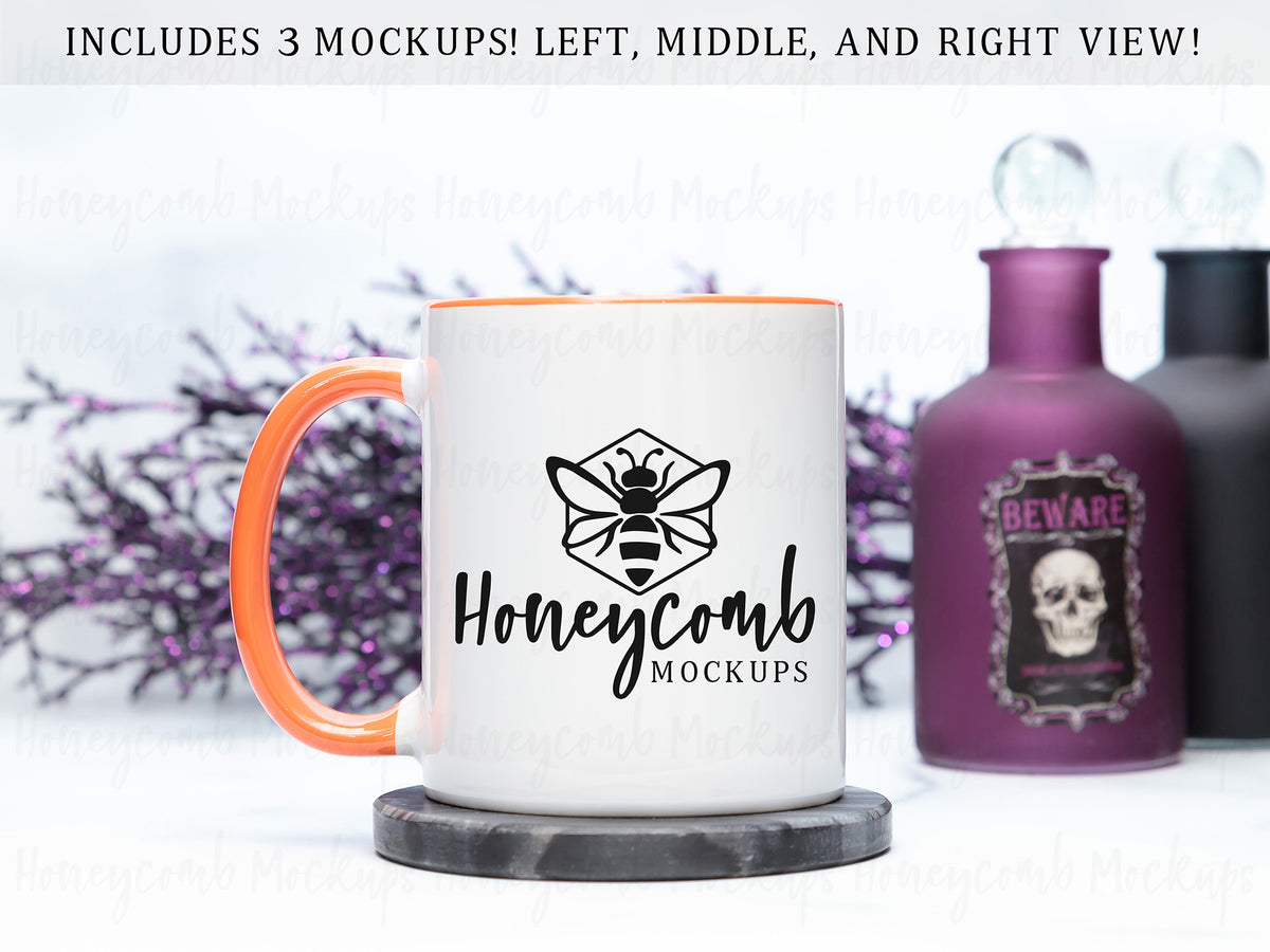 11 Ounce Accent Mug | White/Orange | Halloween | SKU2519