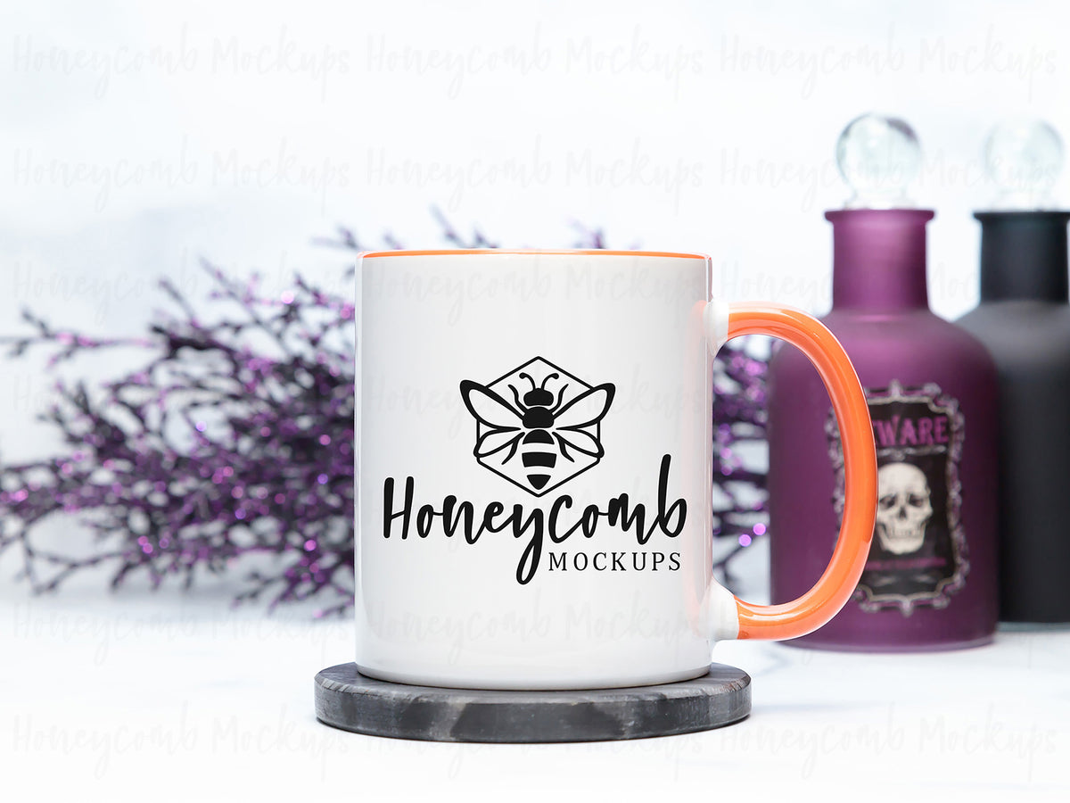 11 Ounce Accent Mug | White/Orange | Halloween | SKU2519