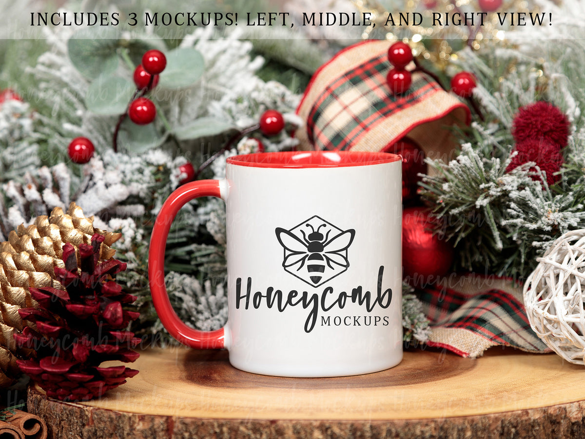 11 Ounce Accent Mug | White/Red | Christmas | SKU2556