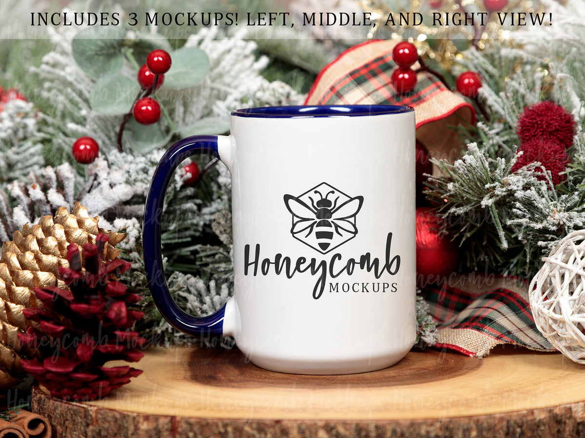 15 Ounce Accent Mug | White/Midnight | Christmas | SKU2560