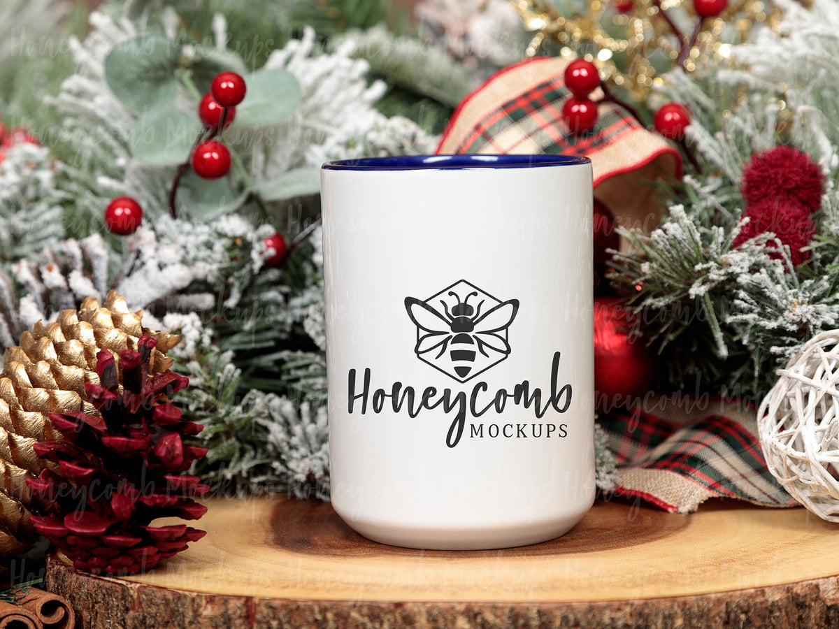 15 Ounce Accent Mug | White/Midnight | Christmas | SKU2560