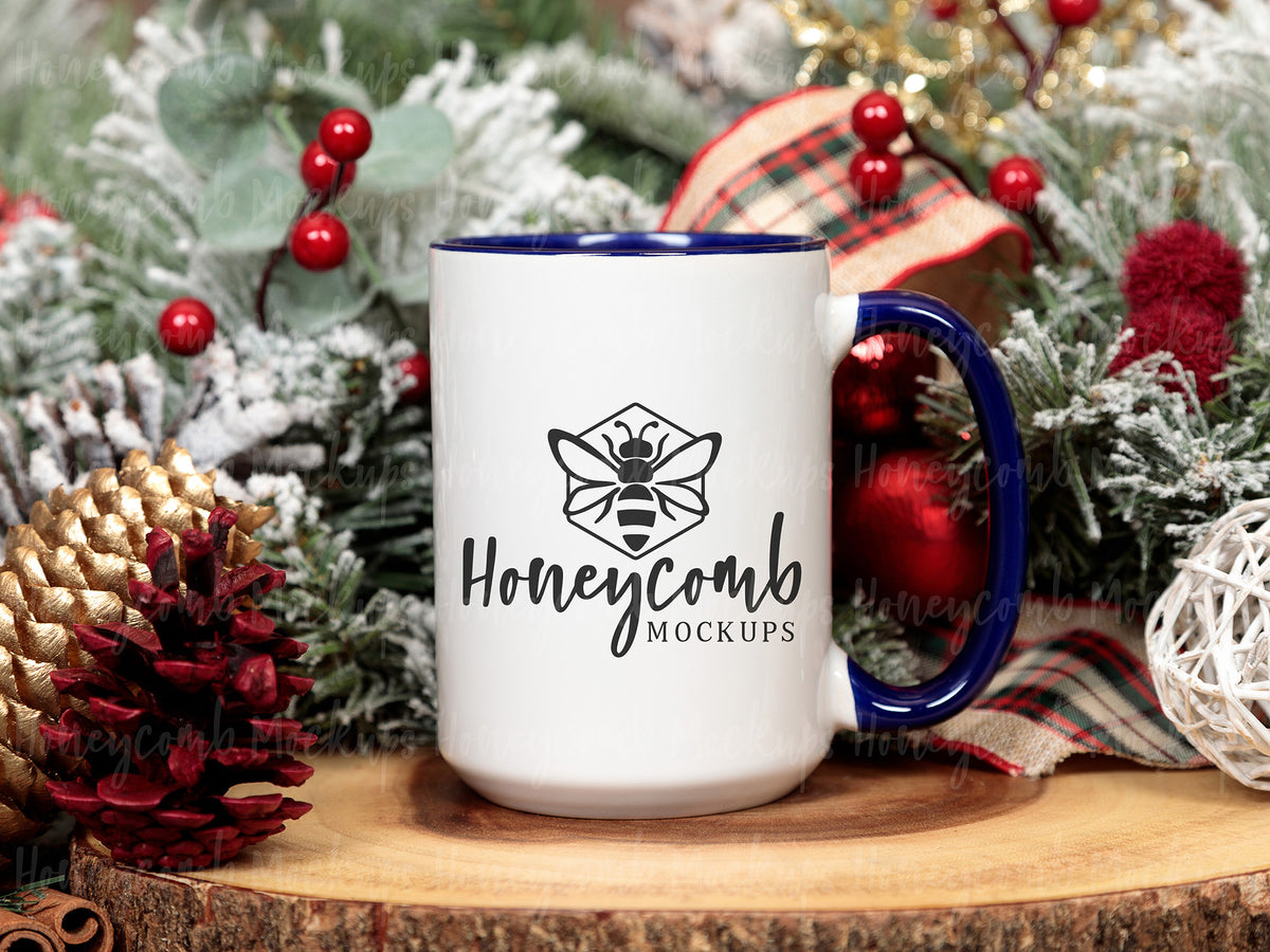 15 Ounce Accent Mug | White/Midnight | Christmas | SKU2560