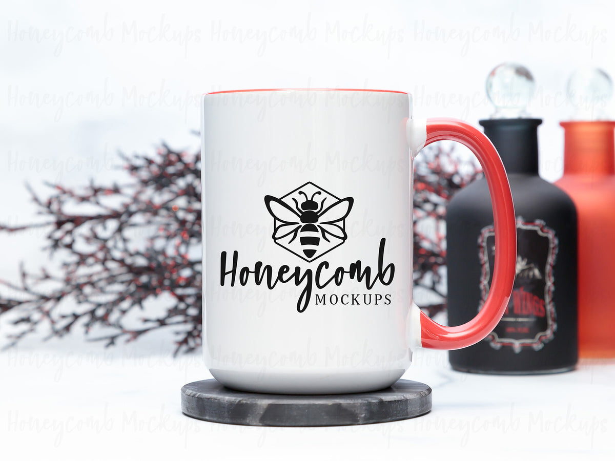 15 Ounce Accent Mug | White/Red | Halloween | SKU2529