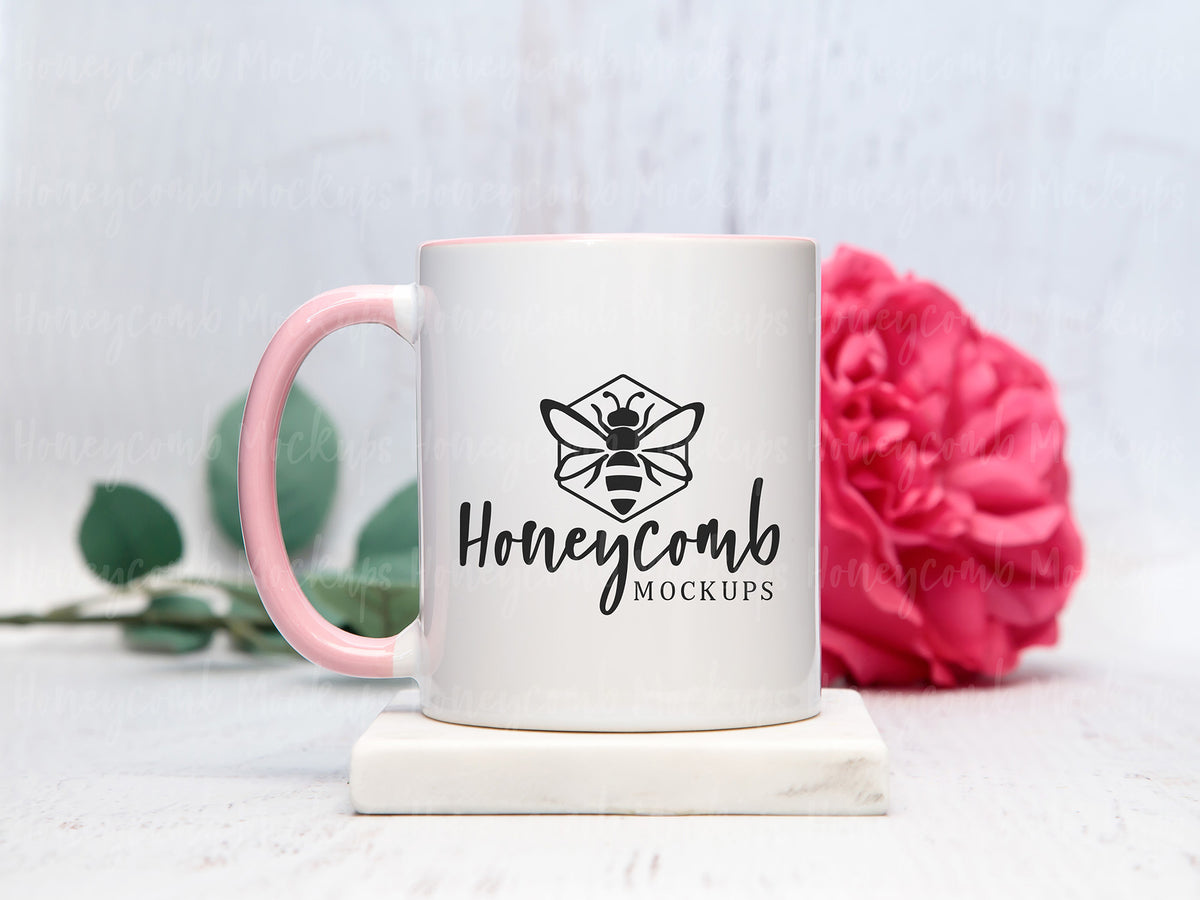 11 Ounce Accent Mug | White/Pink | Valentines | SKU2715