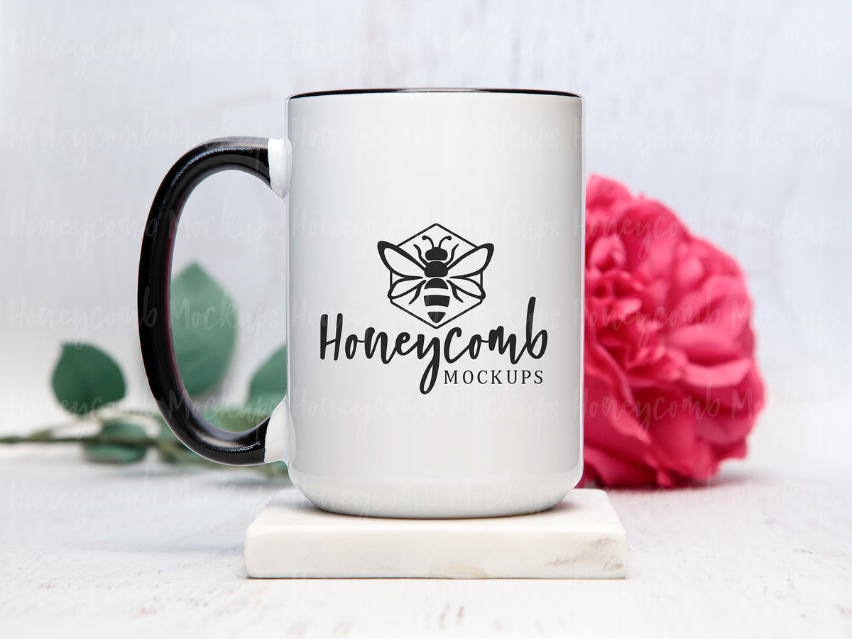 15 Ounce Accent Mug | White/Black | Valentines | SKU2717