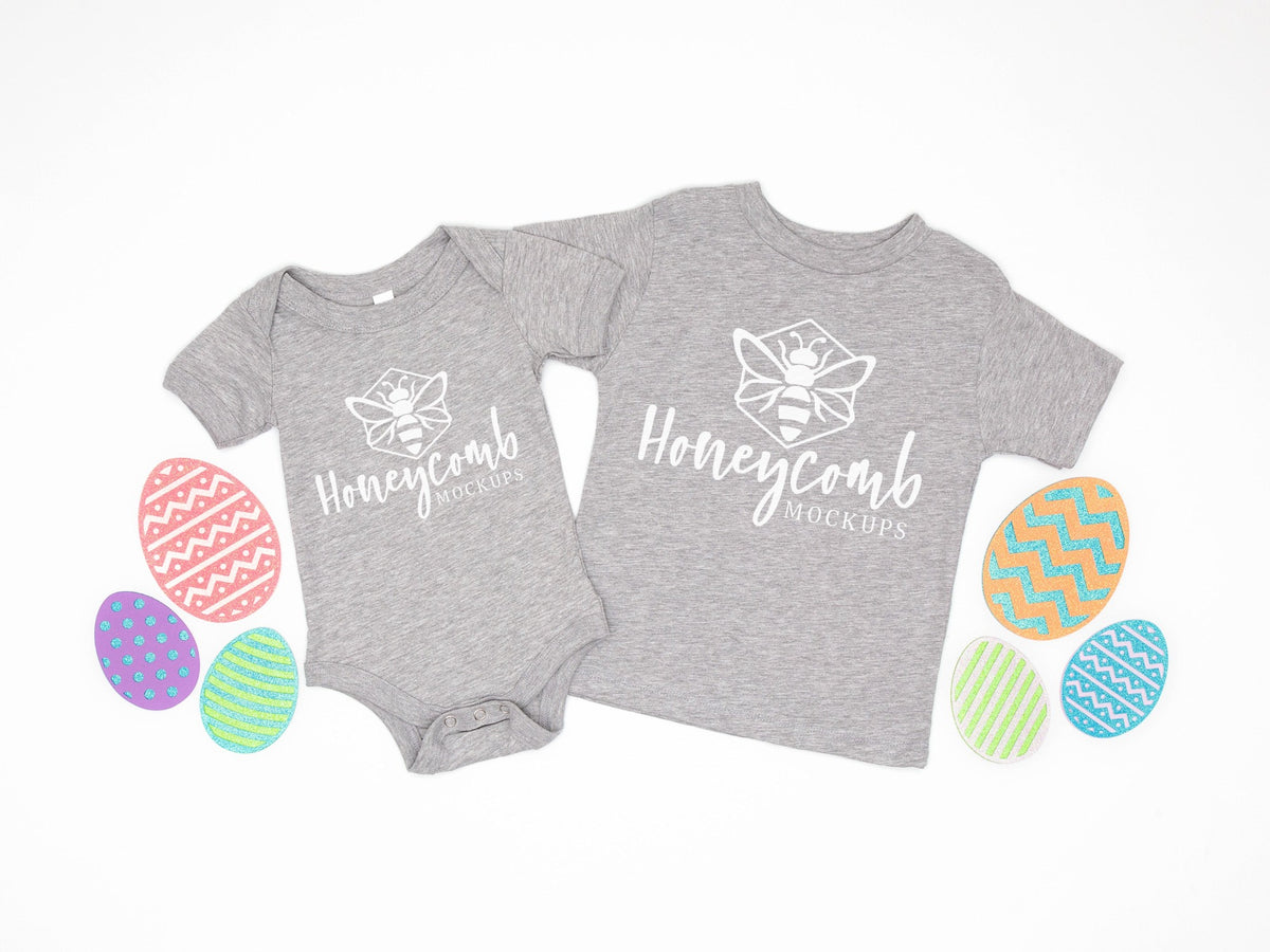 Bella Canvas 100B and 3001T | Athletic Heather | Easter | Siblings | SKU1090