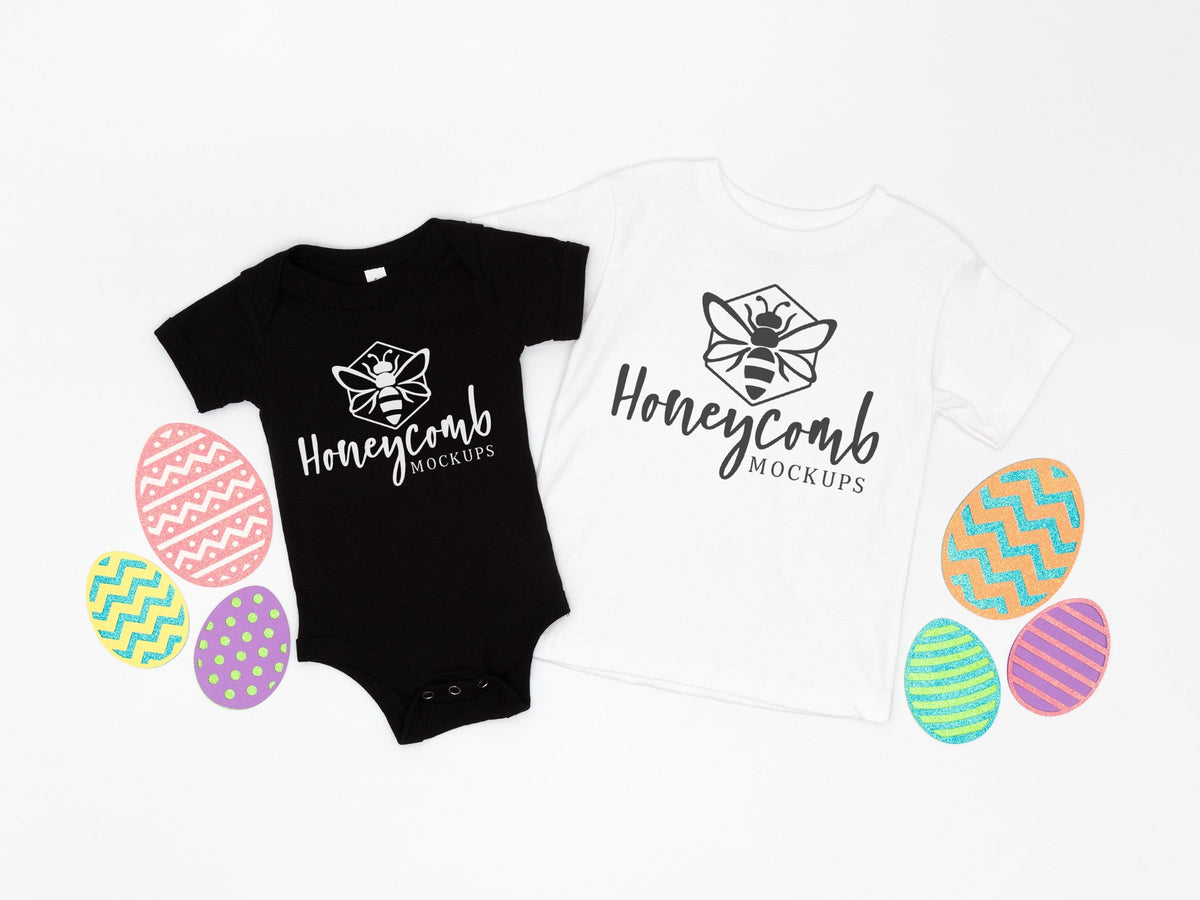 Bella Canvas 100B and 3001T | Black and White | Easter | Siblings | SKU1088