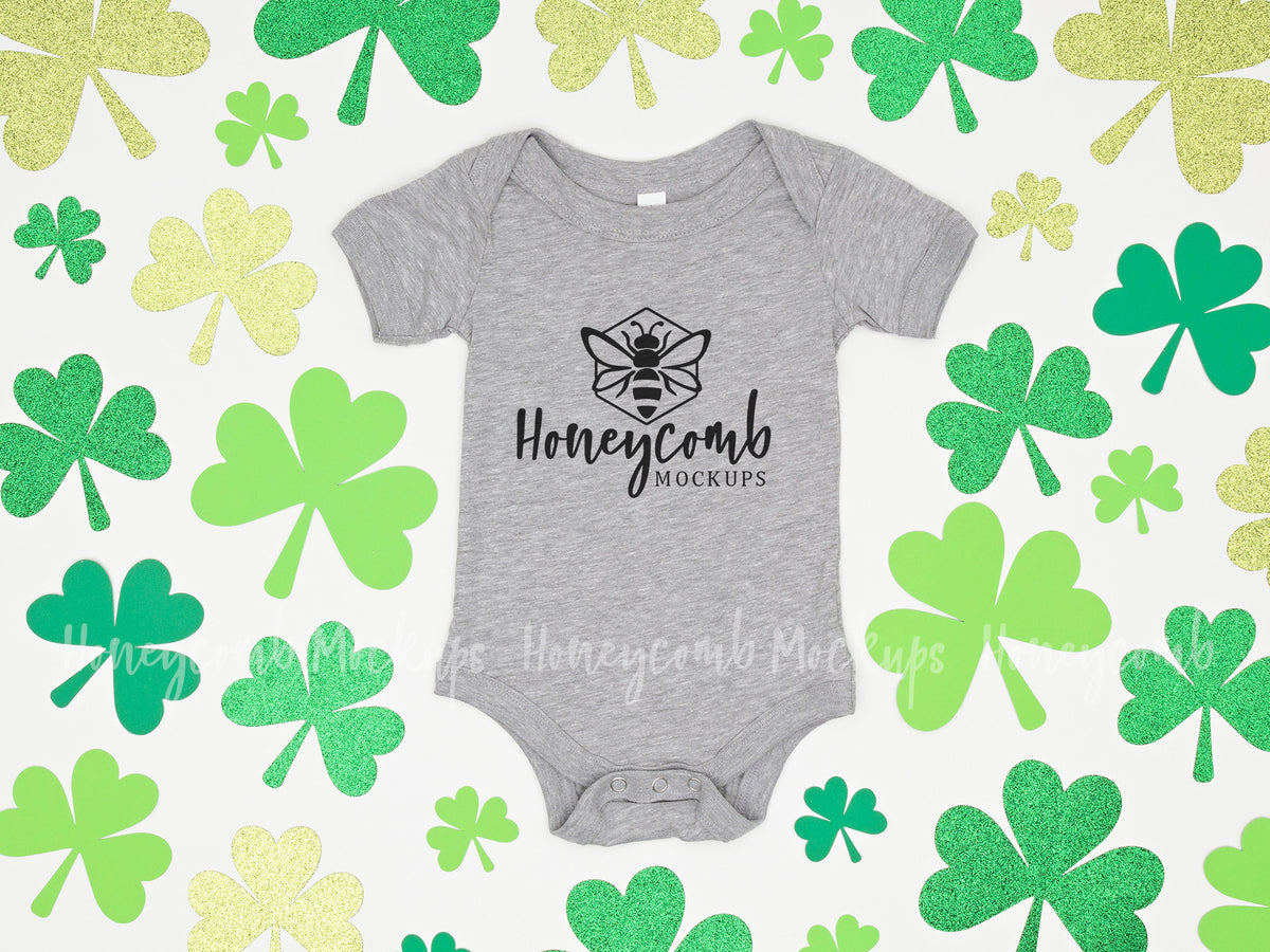 Bella Canvas 100B Bodysuit | Athletic Heather | St Patricks Day | SKU2050