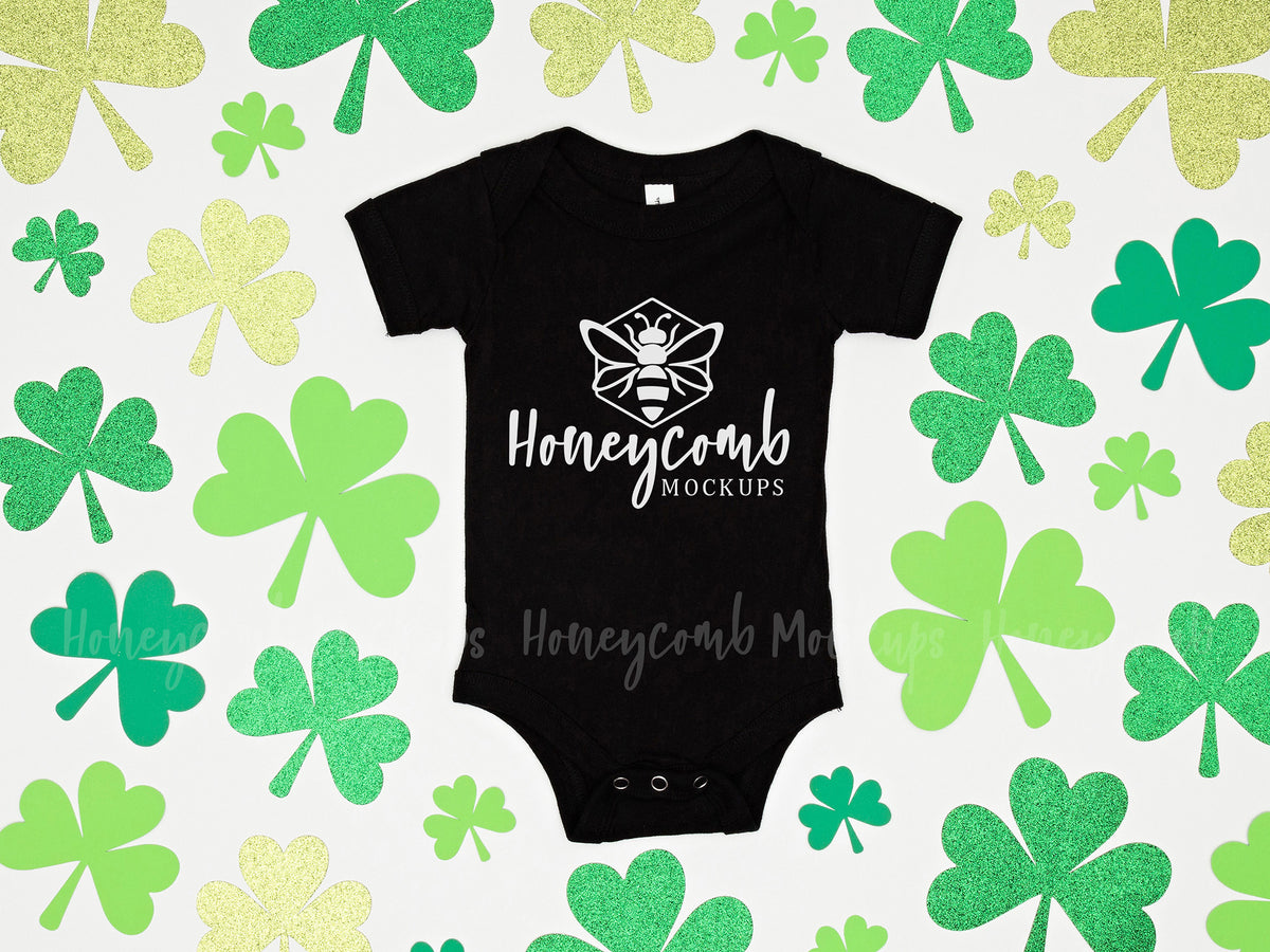 Bella Canvas 100B Bodysuit | Black | St Patricks Day | SKU2054