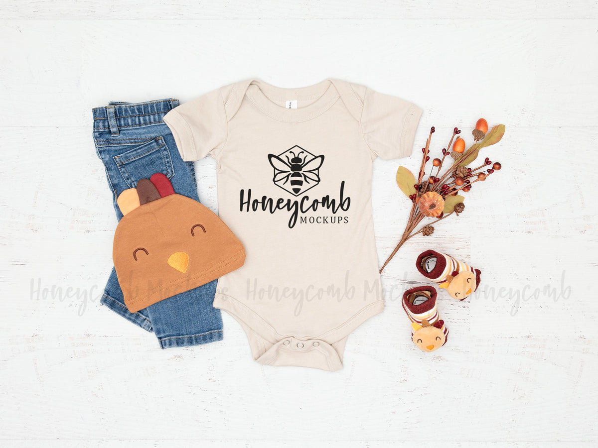 Bella Canvas 100B Bodysuit | Heather Dust | Thanksgiving | SKU1791
