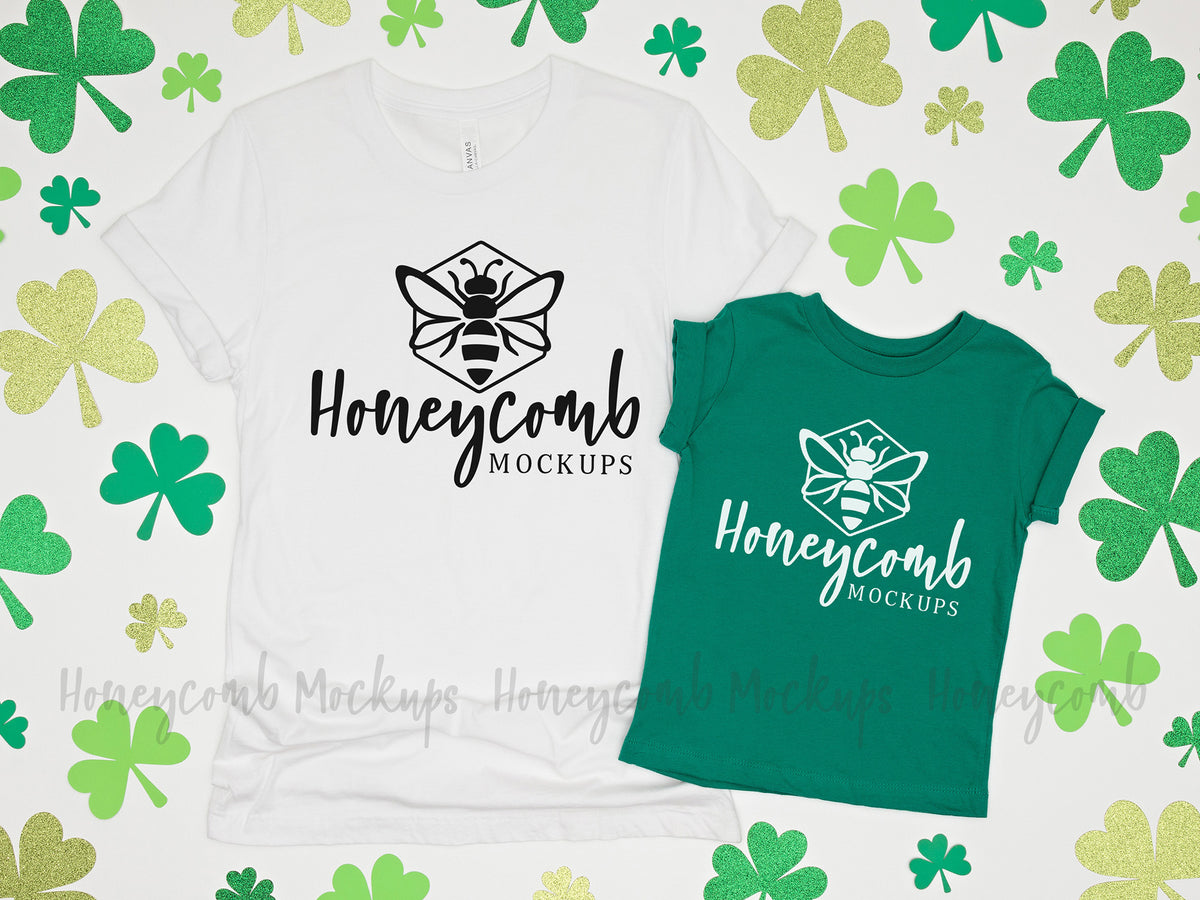 Bella Canvas 3001T and 3001 | Kelly and White | St Patricks Day | Mommy and Me | SKU2098