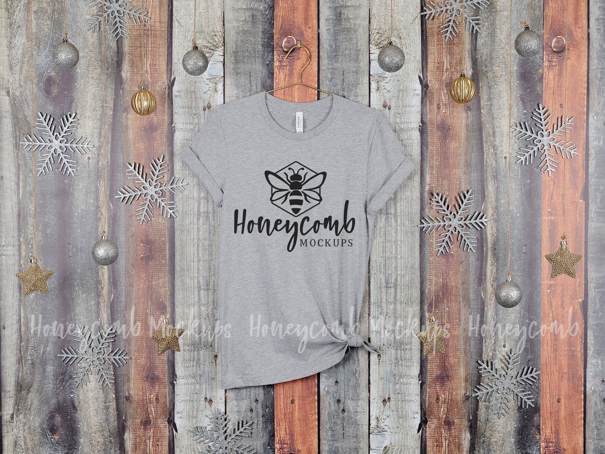 Bella Canvas 3001 T-Shirt | Athletic Heather | Christmas | Hanging | SKU2139