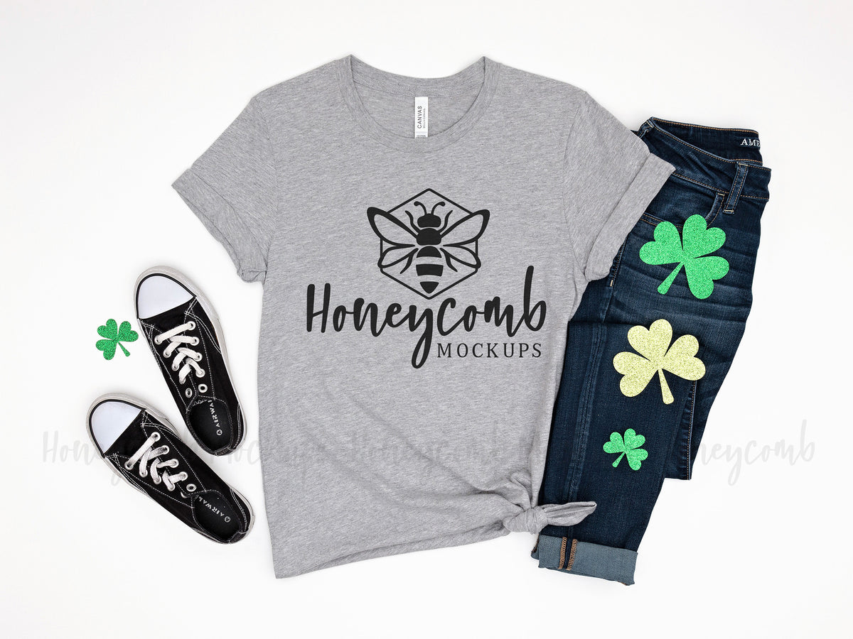 Bella Canvas 3001 T-Shirt | Athletic Heather | St Patricks Day | SKU2056