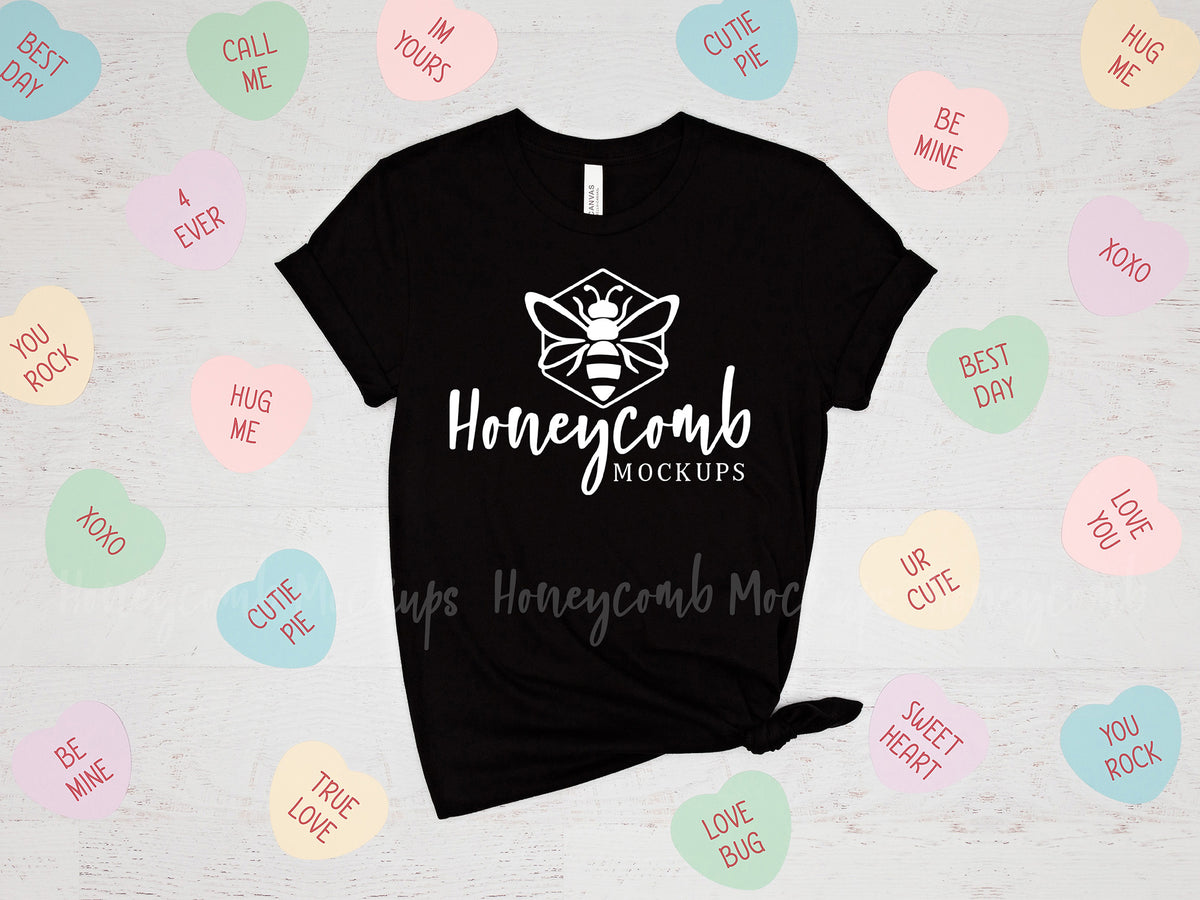 Bella Canvas 3001 T-Shirt | Black | Valentines Day | SKU1401
