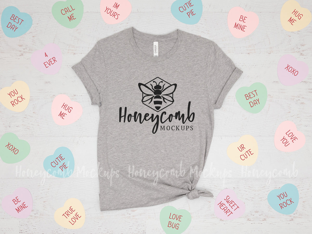 Bella Canvas 3001 T-Shirt | Athletic Heather | Valentines Day | SKU1404