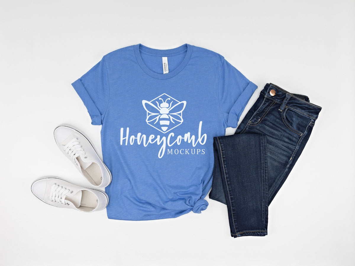 Bella Canvas 3001 T-Shirt | Heather Columbia Blue | SKU1015