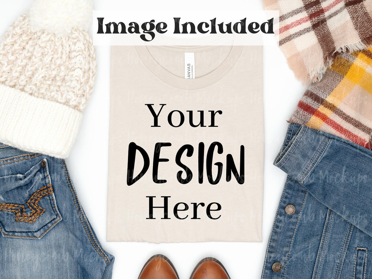 Bella Canvas 3001 T-Shirt | Heather Dust | Video Mockups | SKU2627