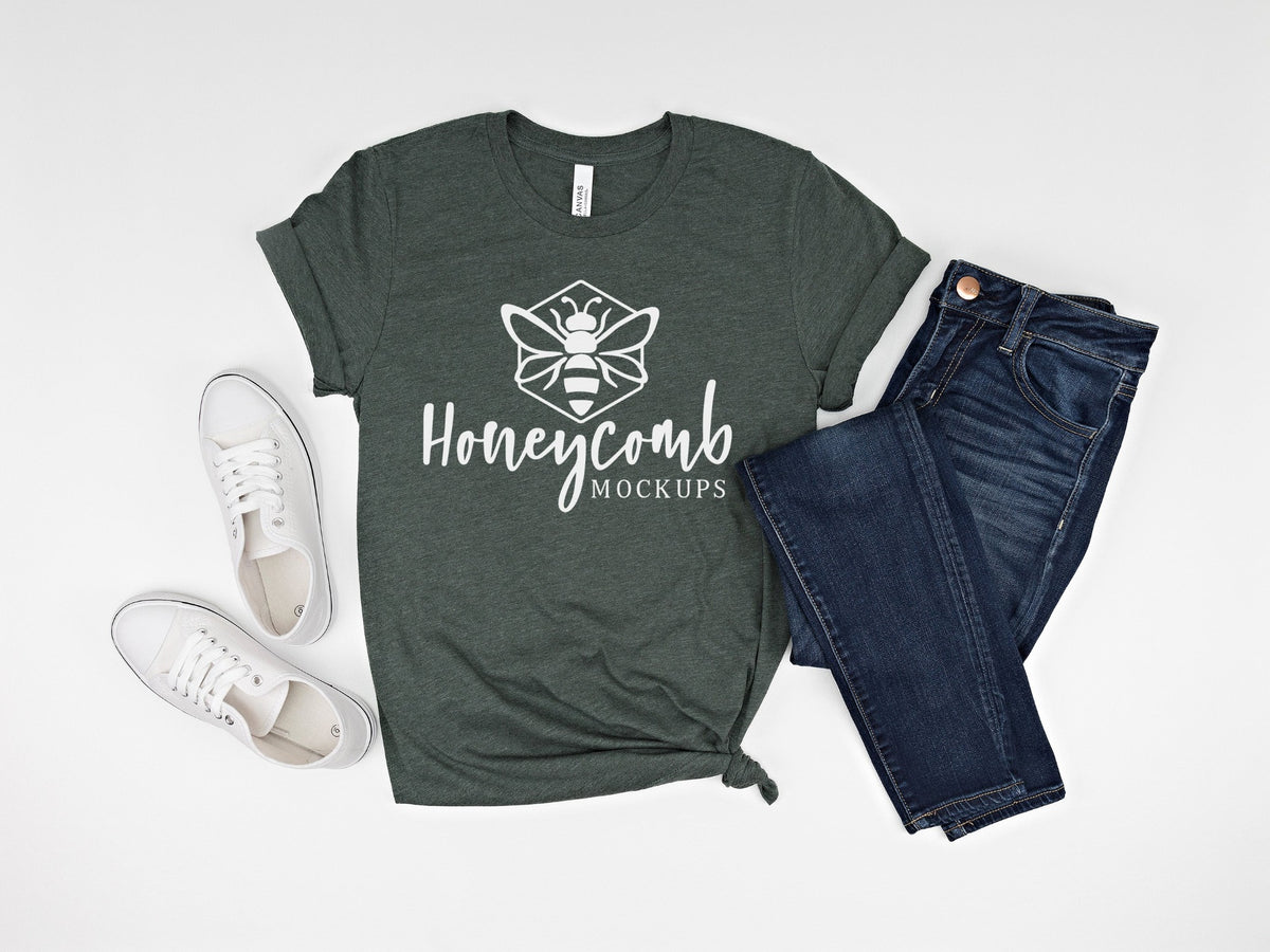 Bella Canvas 3001 T-Shirt | Heather Forest | SKU1018