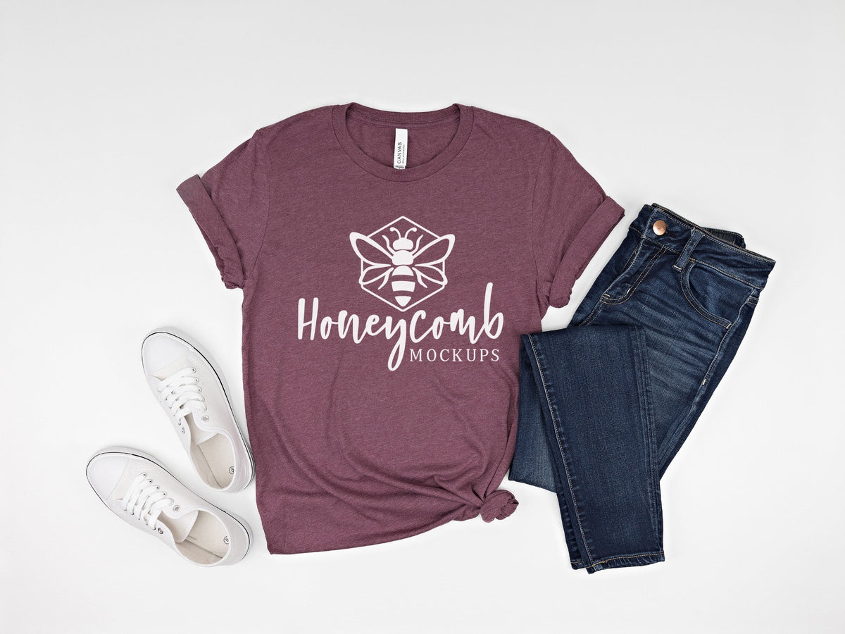 Bella Canvas 3001 T-Shirt | Heather Maroon | SKU1019