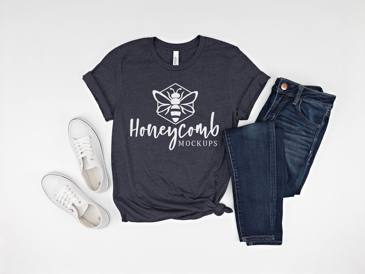 Bella Canvas 3001 T-Shirt | Heather Midnight Navy | SKU1021