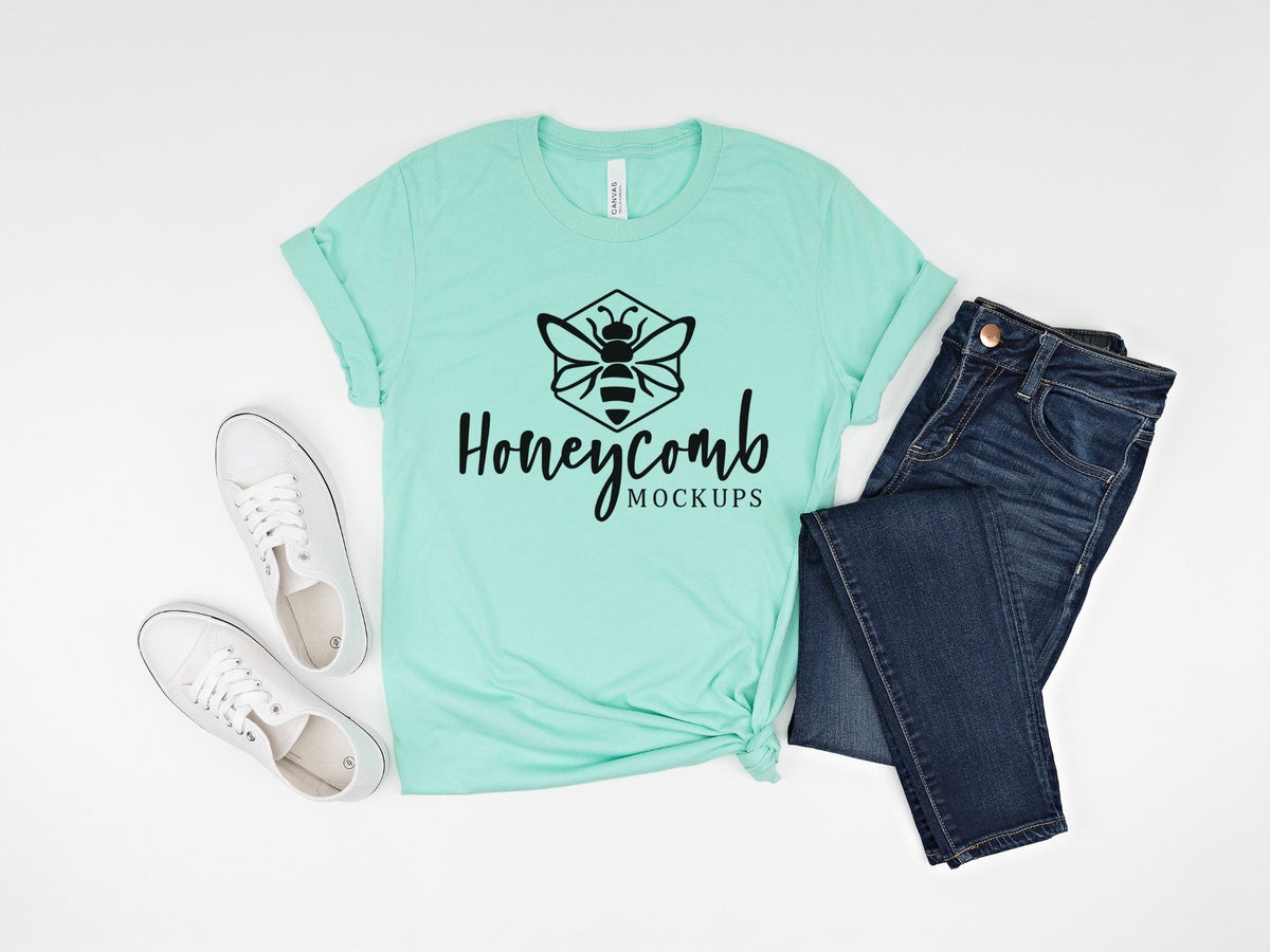 Bella Canvas 3001 T-Shirt | Heather Mint | SKU1022