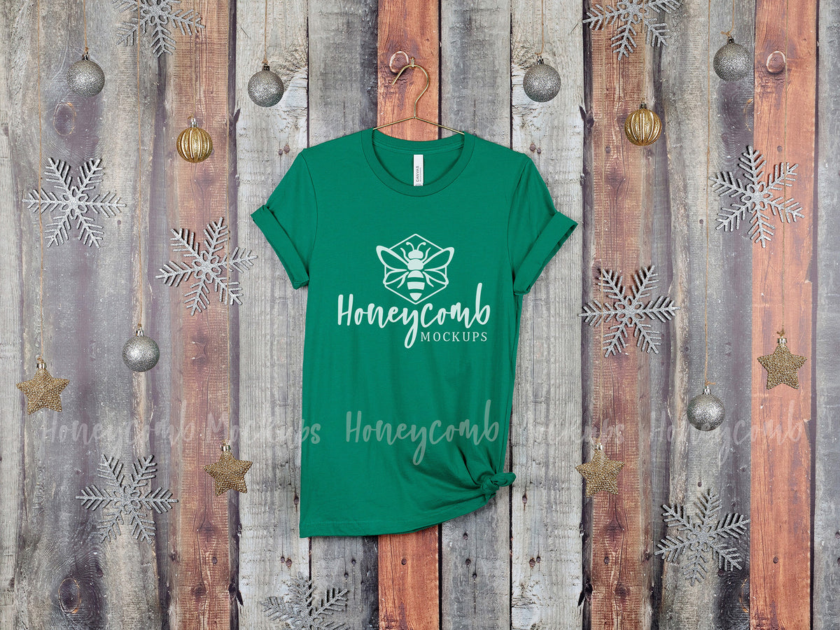 Bella Canvas 3001 T-Shirt | Kelly | Christmas | Hanging | SKU2153