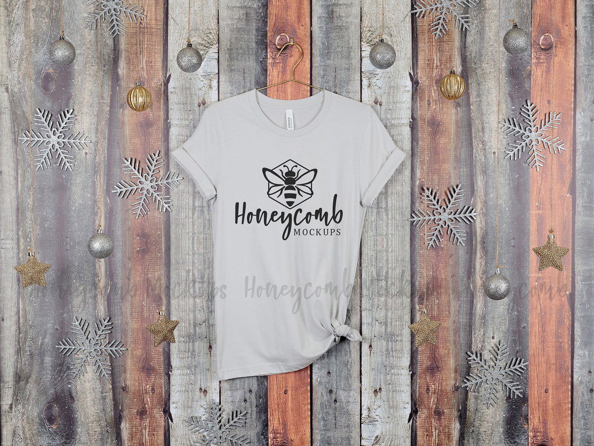 Bella Canvas 3001 T-Shirt | Silver | Christmas | Hanging | SKU2159