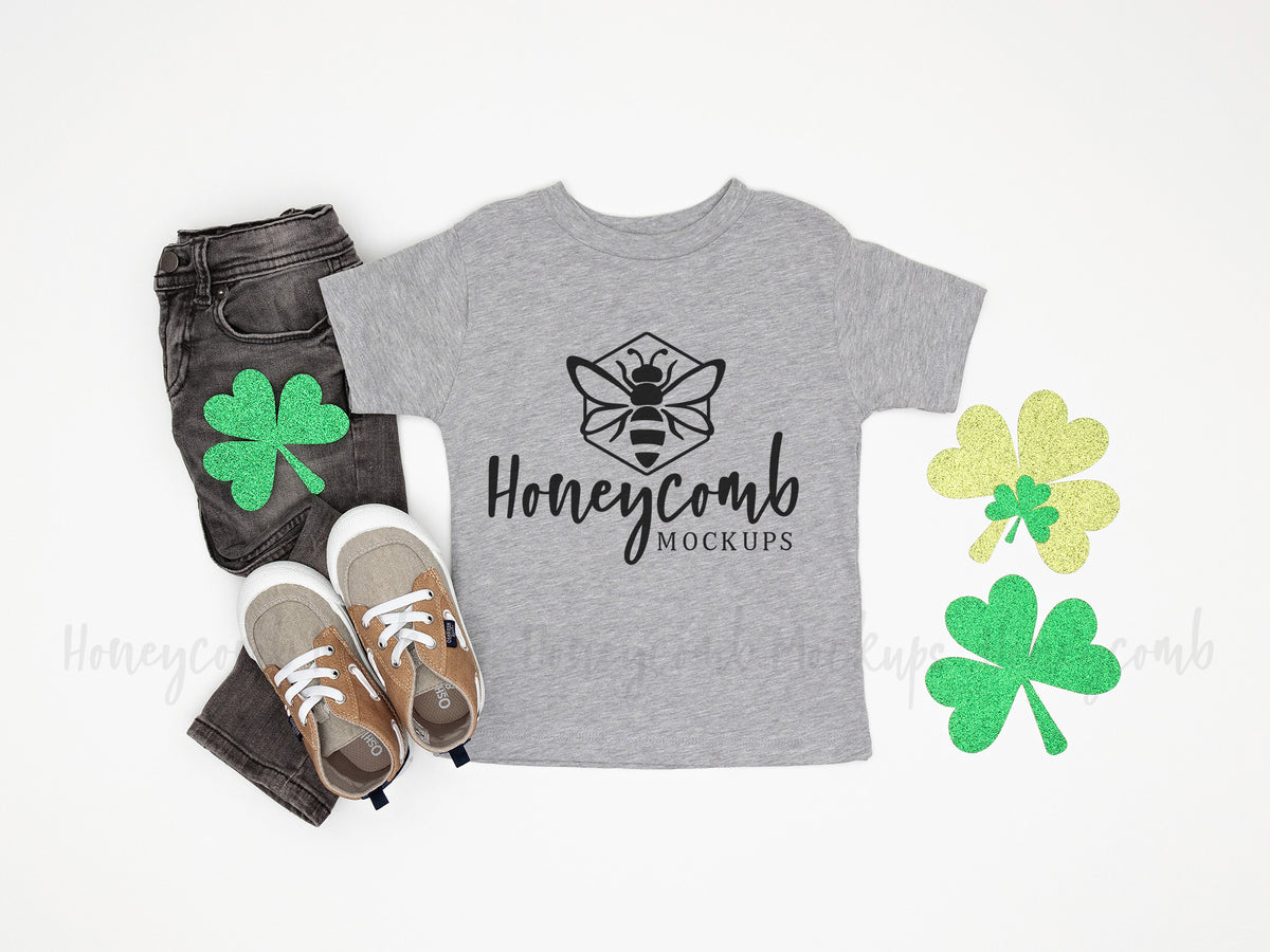 Bella Canvas 3001T T-Shirt | Athletic Heather | St Patricks Day | Toddler Boy | SKU2034